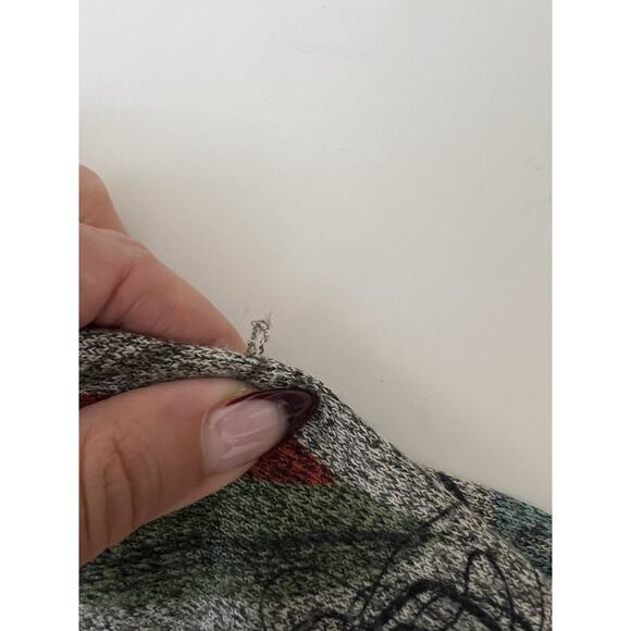 INOAH Abstract Print Half Sleeve Dress Size L Gray Swing Flare Art to Wear Large - Picture 11 of 13